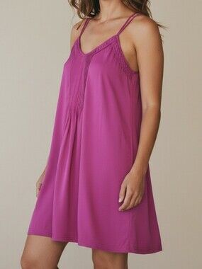 Ecoté Spaghetti Strap Magenta Dress